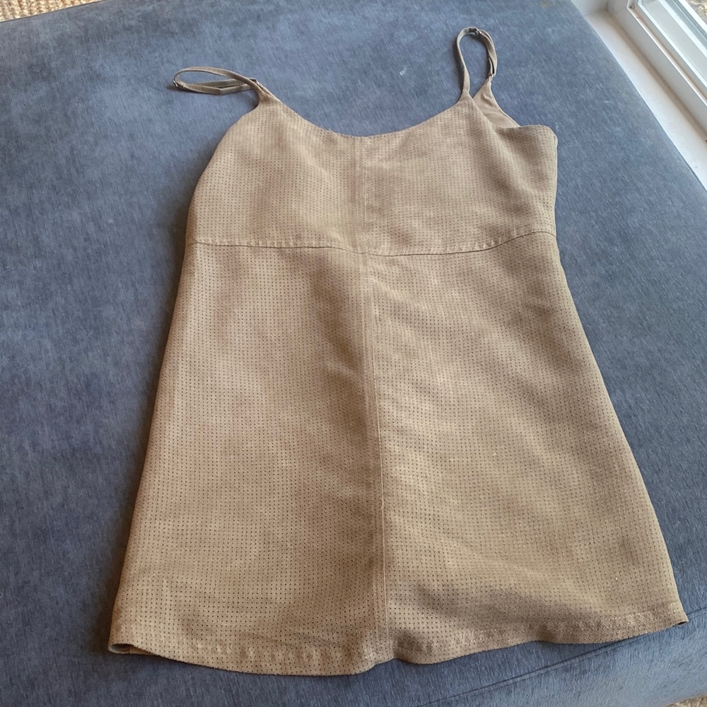 Taupe mini suede dress